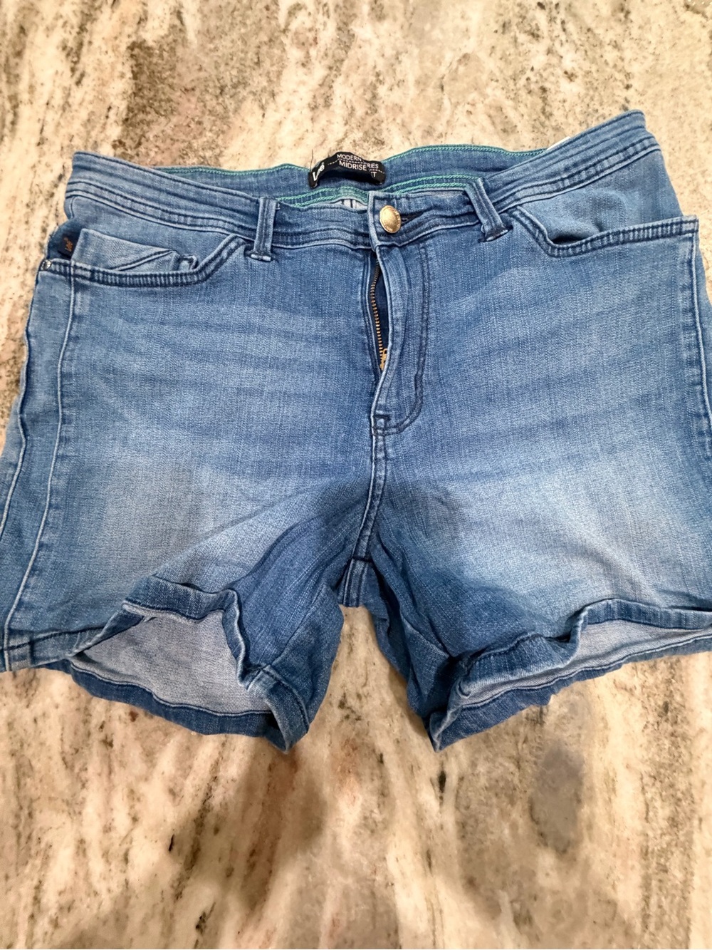 Lee Light Blue Denim Rolled-Hem Jean Shorts